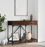 VidaXL Wandtafel 100x39x78,5 cm bewerkt hout bruin eikenkleur