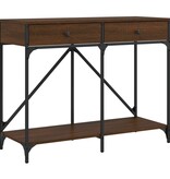 VidaXL Wandtafel 100x39x78,5 cm bewerkt hout bruin eikenkleur
