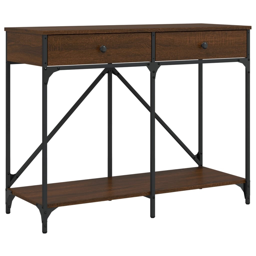 VidaXL Wandtafel 100x39x78,5 cm bewerkt hout bruin eikenkleur