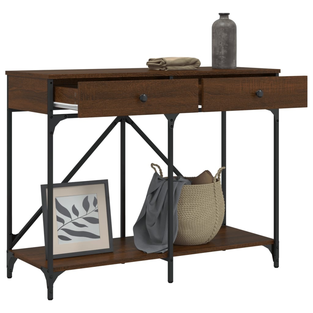 VidaXL Wandtafel 100x39x78,5 cm bewerkt hout bruin eikenkleur