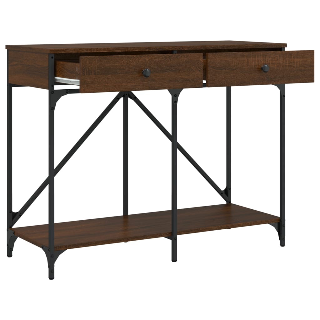 VidaXL Wandtafel 100x39x78,5 cm bewerkt hout bruin eikenkleur