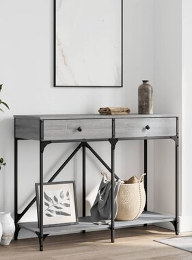 VidaXL Wandtafel 100x39x78,5 cm bewerkt hout grijs sonoma eikenkleurig