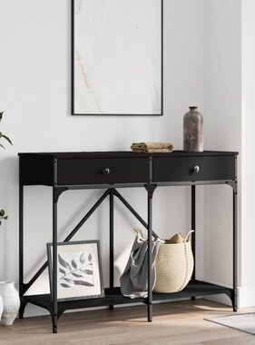 VidaXL Wandtafel 100x39x78,5 cm bewerkt hout zwart