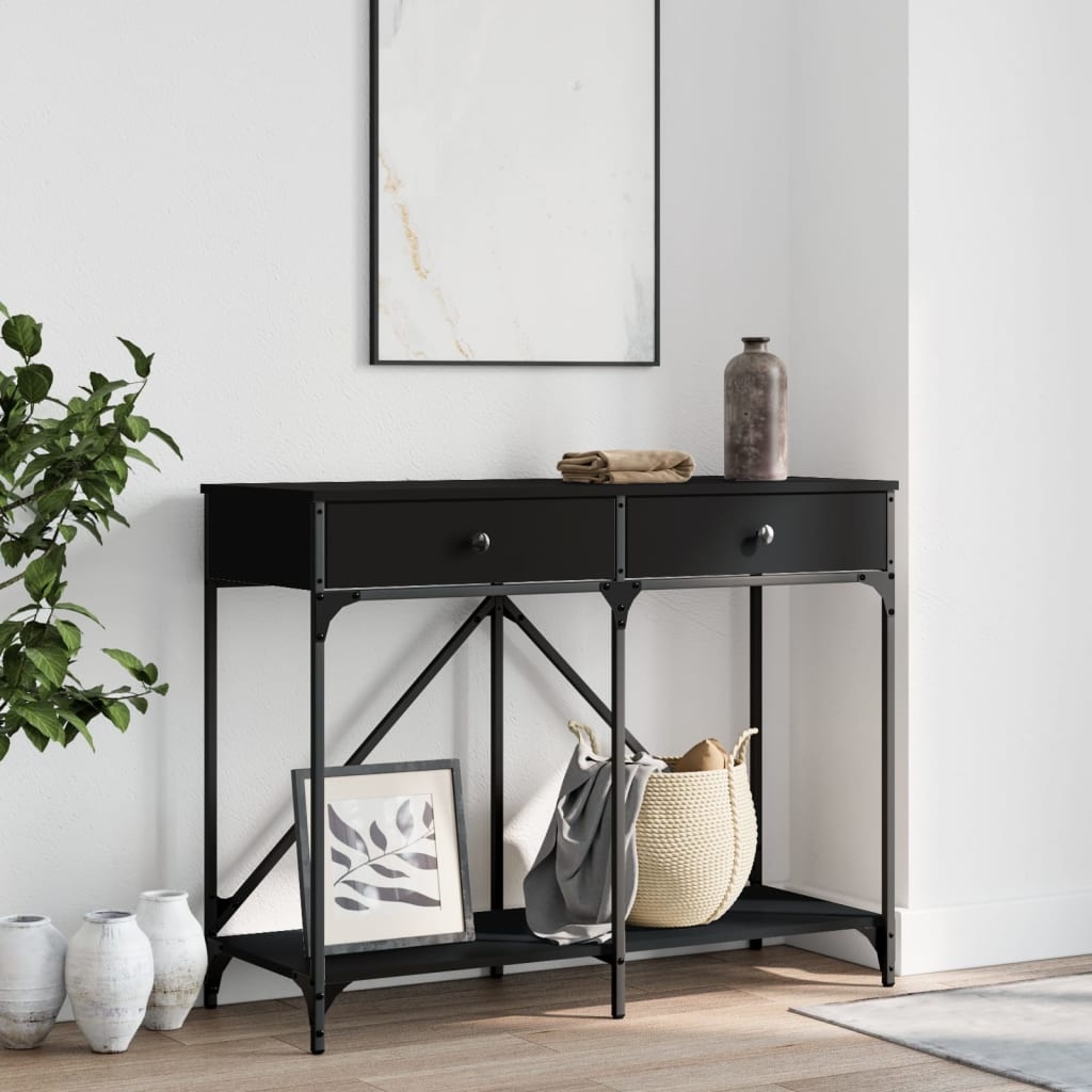 VidaXL Wandtafel 100x39x78,5 cm bewerkt hout zwart