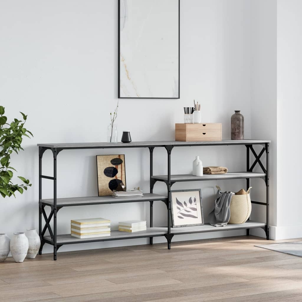 VidaXL Wandtafel 180x29x76,5 cm bewerkt hout grijs sonoma eikenkleurig
