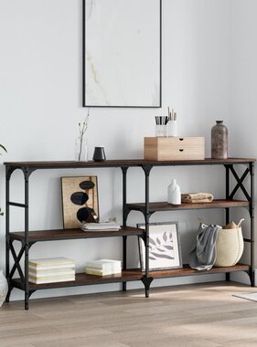 VidaXL Wandtafel 150x29x76,5 cm bewerkt hout bruin eikenkleur