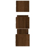 vidaXL 3-delige Wandschappenset met stangen bewerkt hout bruineiken