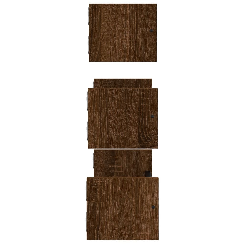 VidaXL 3-delige Wandschappenset met stangen bewerkt hout bruineiken