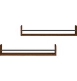 VidaXL Wandschappen met stangen 2 st 80x16x14 cm bruin eikenkleur