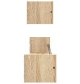 VidaXL Wandschappen met stangen 2 st 80x16x14 cm Sonoma eikenkleurig