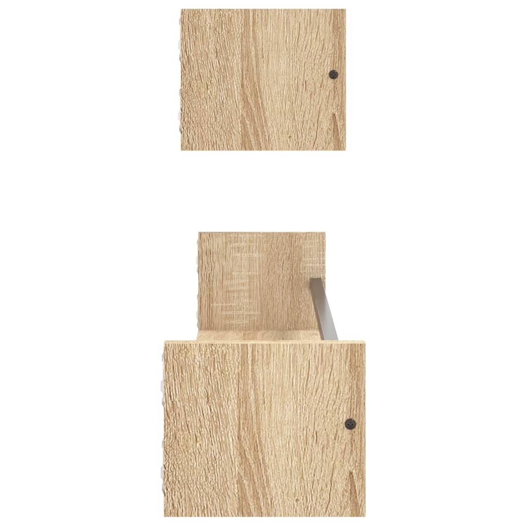 VidaXL Wandschappen met stangen 2 st 80x16x14 cm Sonoma eikenkleurig