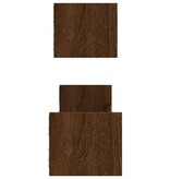 VidaXL Wandschappen met stangen 2 st 60x16x14 cm bruin eikenkleur