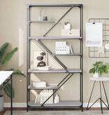 VidaXL Boekenrek 91x36x176 cm bewerkt hout en staal grijs sonoma