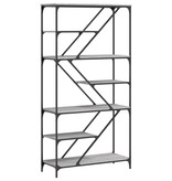 VidaXL Boekenrek 91x36x176 cm bewerkt hout en staal grijs sonoma
