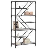 VidaXL Boekenrek 91x36x176 cm bewerkt hout en staal grijs sonoma