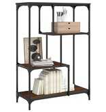 VidaXL Boekenkast 81x36x115 cm bewerkt hout en staal bruin eikenkleur