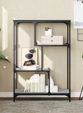 VidaXL Boekenrek 81x36x115 cm bewerkt hout en staal grijs sonoma
