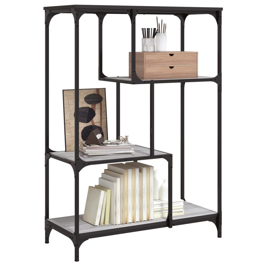 VidaXL Boekenrek 81x36x115 cm bewerkt hout en staal grijs sonoma