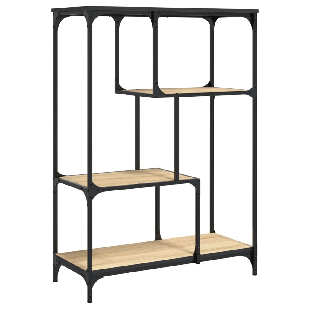 VidaXL Boekenrek 81x36x115 cm bewerkt hout en staal sonoma eikenkleur
