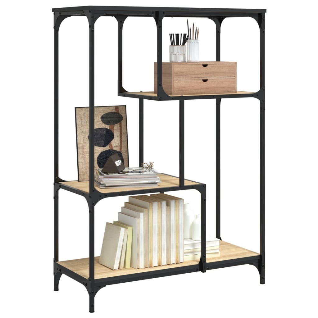 VidaXL Boekenrek 81x36x115 cm bewerkt hout en staal sonoma eikenkleur