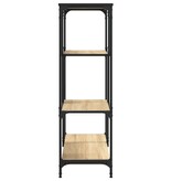 VidaXL Boekenrek 81x36x115 cm bewerkt hout en staal sonoma eikenkleur
