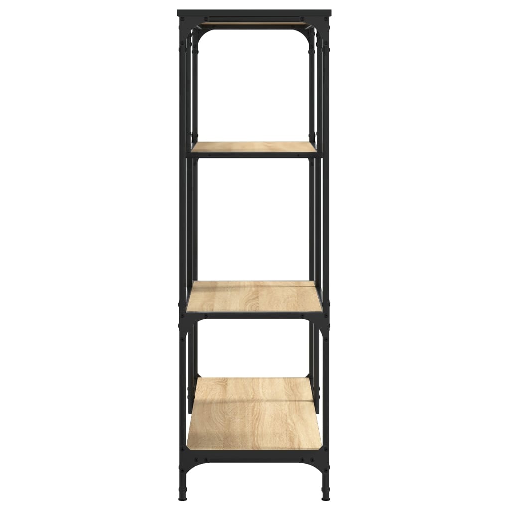 VidaXL Boekenrek 81x36x115 cm bewerkt hout en staal sonoma eikenkleur