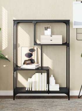 VidaXL Boekenrek 81x36x115 cm bewerkt hout en staal zwart