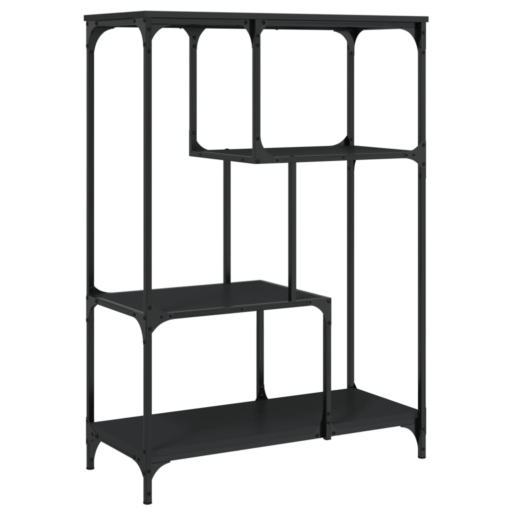 VidaXL Boekenrek 81x36x115 cm bewerkt hout en staal zwart
