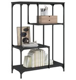 VidaXL Boekenrek 81x36x115 cm bewerkt hout en staal zwart
