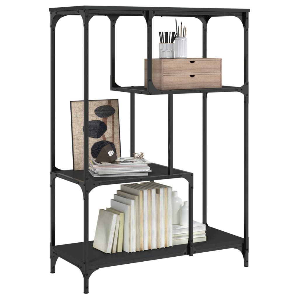 VidaXL Boekenrek 81x36x115 cm bewerkt hout en staal zwart