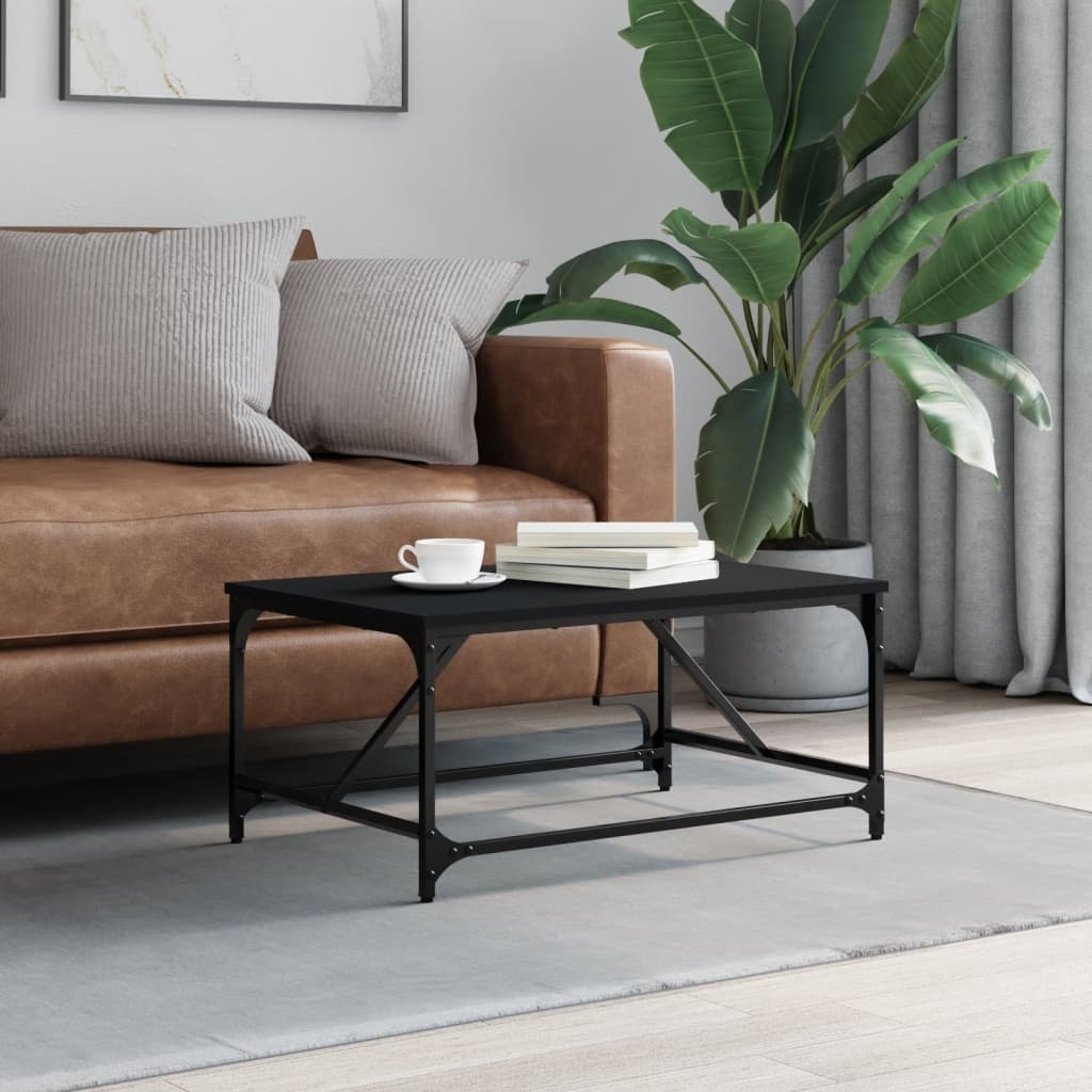 VidaXL Salontafel 75x50x35 cm bewerkt hout zwart