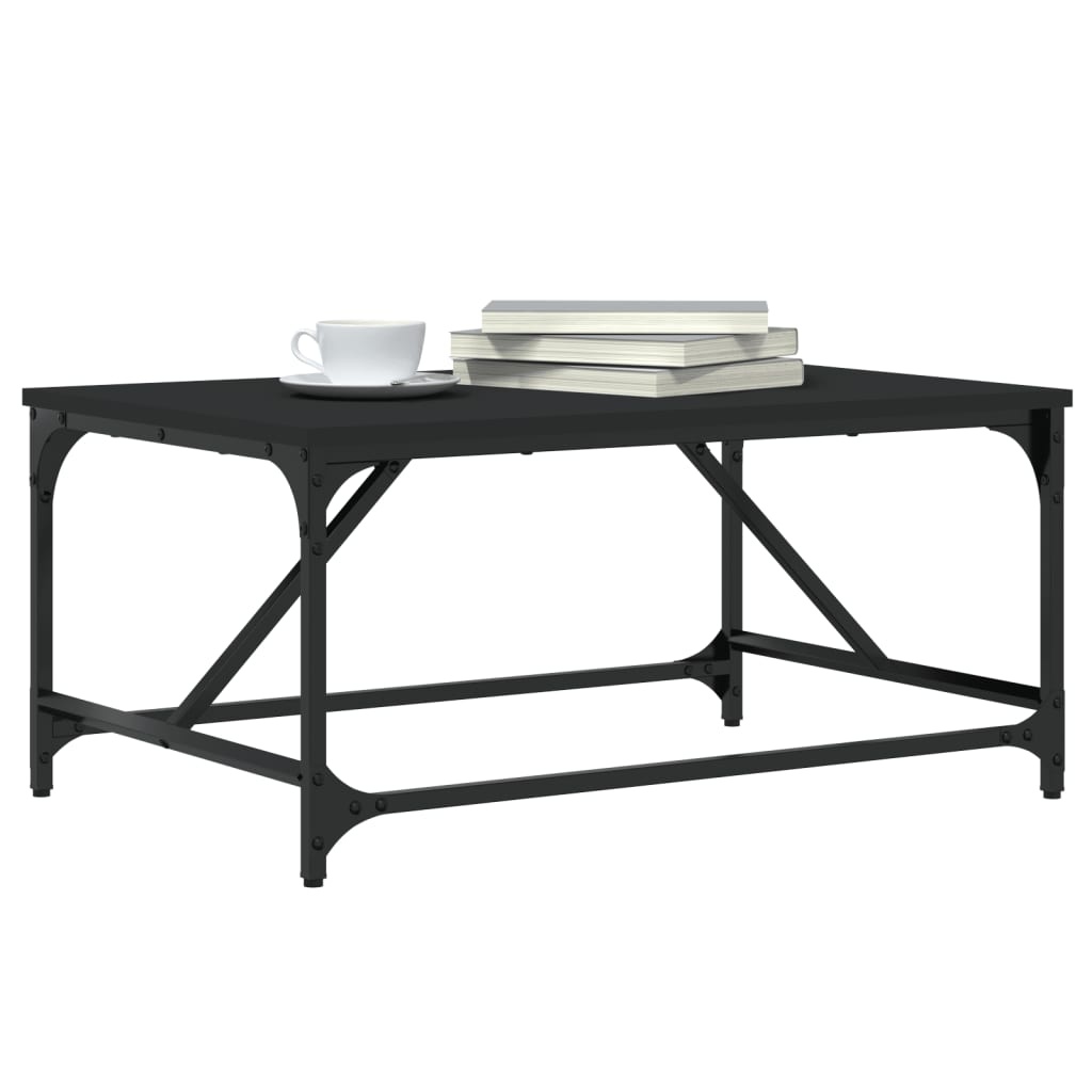 VidaXL Salontafel 75x50x35 cm bewerkt hout zwart