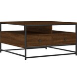 VidaXL Salontafel 80x80x45 cm bewerkt hout bruin eikenkleur