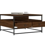 VidaXL Salontafel 80x80x45 cm bewerkt hout bruin eikenkleur