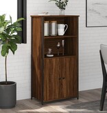 VidaXL Hoge kast 62x36x121,5 cm bewerkt hout bruin eikenkleur