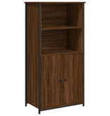 VidaXL Hoge kast 62x36x121,5 cm bewerkt hout bruin eikenkleur