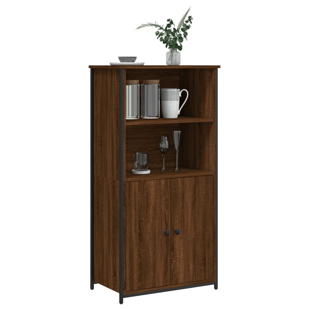 VidaXL Hoge kast 62x36x121,5 cm bewerkt hout bruin eikenkleur