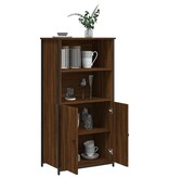 VidaXL Hoge kast 62x36x121,5 cm bewerkt hout bruin eikenkleur