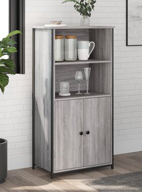 VidaXL Hoge kast 62x36x121,5 cm bewerkt hout grijs sonoma