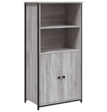 VidaXL Hoge kast 62x36x121,5 cm bewerkt hout grijs sonoma