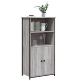 VidaXL Hoge kast 62x36x121,5 cm bewerkt hout grijs sonoma