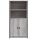 VidaXL Hoge kast 62x36x121,5 cm bewerkt hout grijs sonoma
