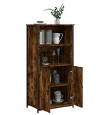 VidaXL Hoge kast 62x36x121,5 cm bewerkt hout gerookt eikenkleurig