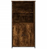 VidaXL Hoge kast 62x36x121,5 cm bewerkt hout gerookt eikenkleurig