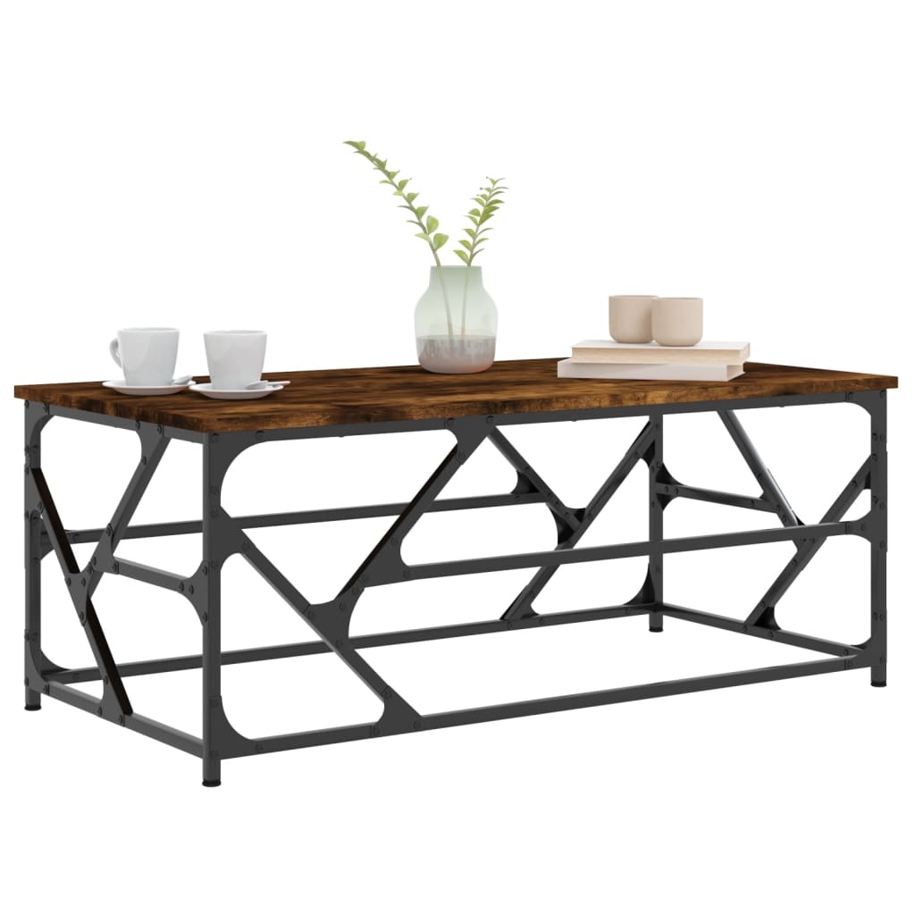 VidaXL Salontafel 100x50x40 cm bewerkt hout gerookt eikenkleurig