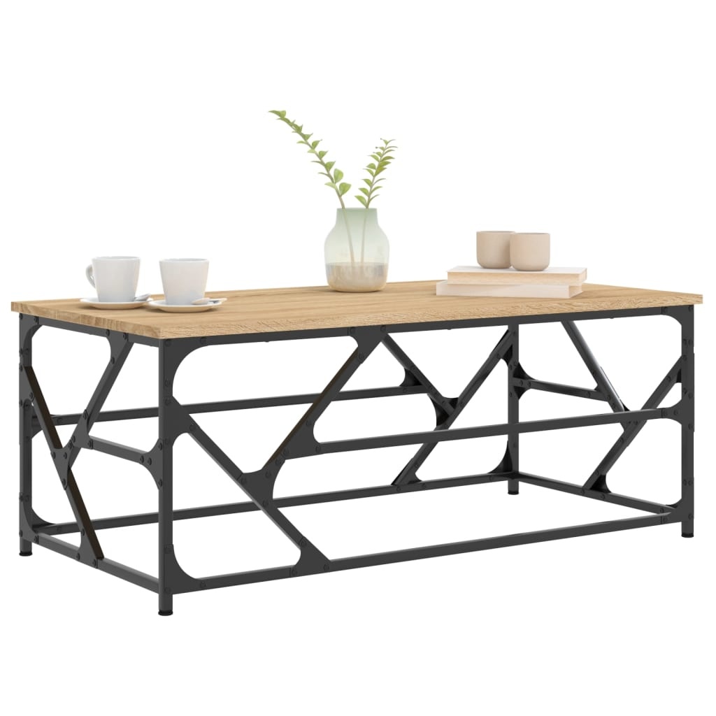 VidaXL Salontafel 100x50x40 cm bewerkt hout sonoma eikenkleurig