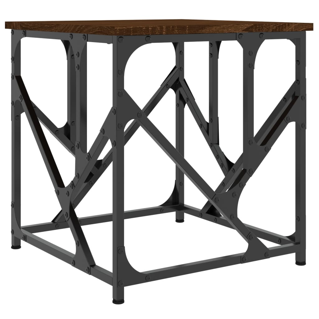 VidaXL Salontafel 45x45x47,5 cm bewerkt hout bruin eikenkleur