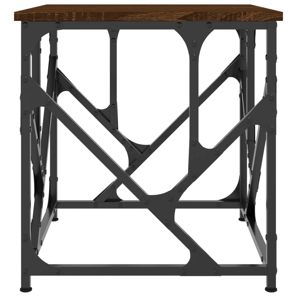 VidaXL Salontafel 45x45x47,5 cm bewerkt hout bruin eikenkleur