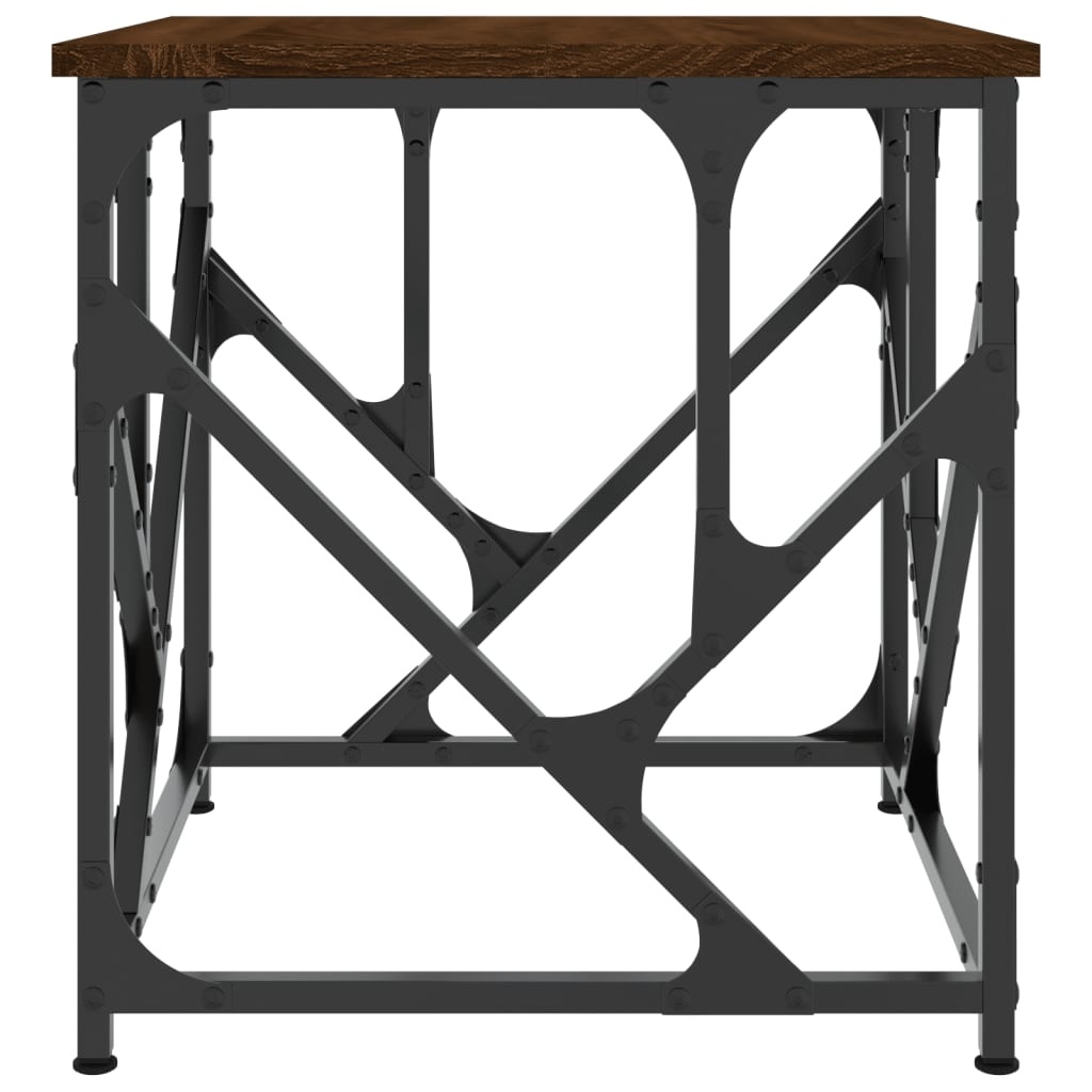 VidaXL Salontafel 45x45x47,5 cm bewerkt hout bruin eikenkleur