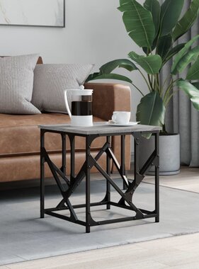 VidaXL Salontafel 45x45x47,5 cm bewerkt hout grijs sonoma